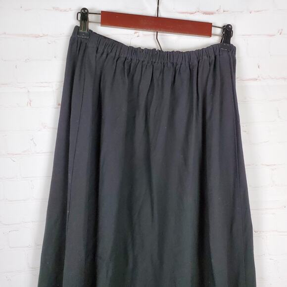 Krista Larson Long Black Skirt S/M/L Elastic Waist Pull On Layering Maxi - Picture 4 of 10